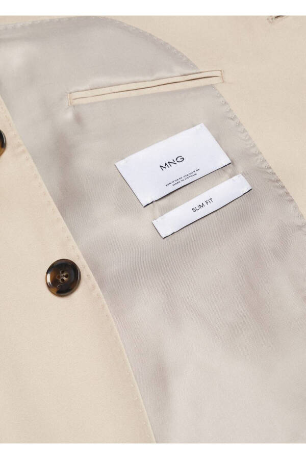 Slim-Fit Cotton Blazer Jacket - 5