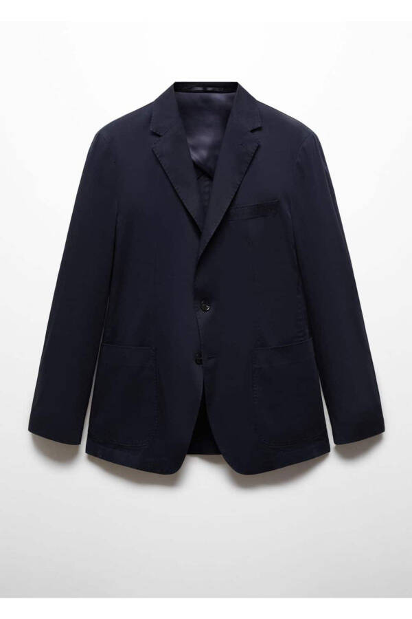 Slim Fit Cotton Blazer Jacket - 3