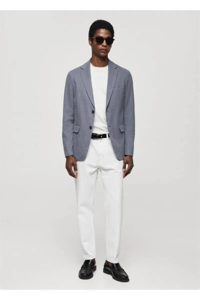 Slim-fit Cotton Blazer Jacket - 2