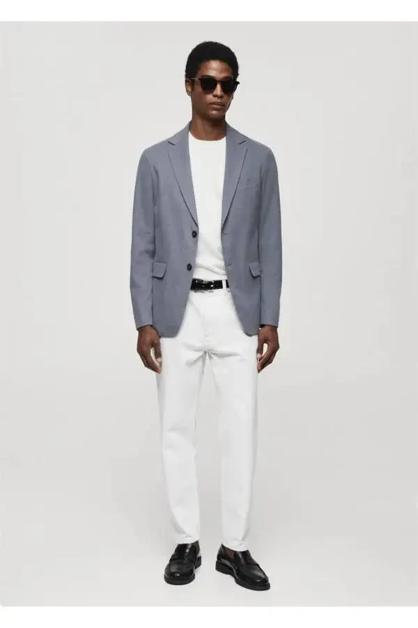 Slim-fit Cotton Blazer Jacket - 2