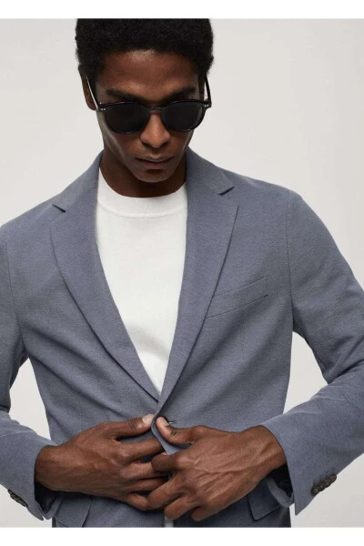 Slim-fit Cotton Blazer Jacket - 8