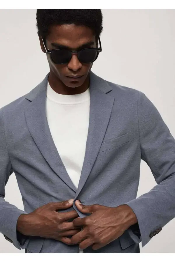 Slim-fit Cotton Blazer Jacket - 8