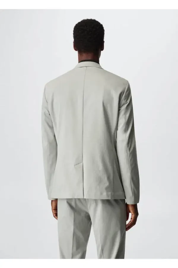 Slim Fit Cotton Blazer Jacket - 4