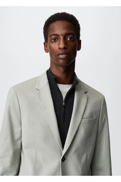 Slim Fit Cotton Blazer Jacket - 7