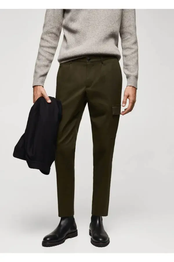 Slim Fit Cotton Cargo Pants - 1