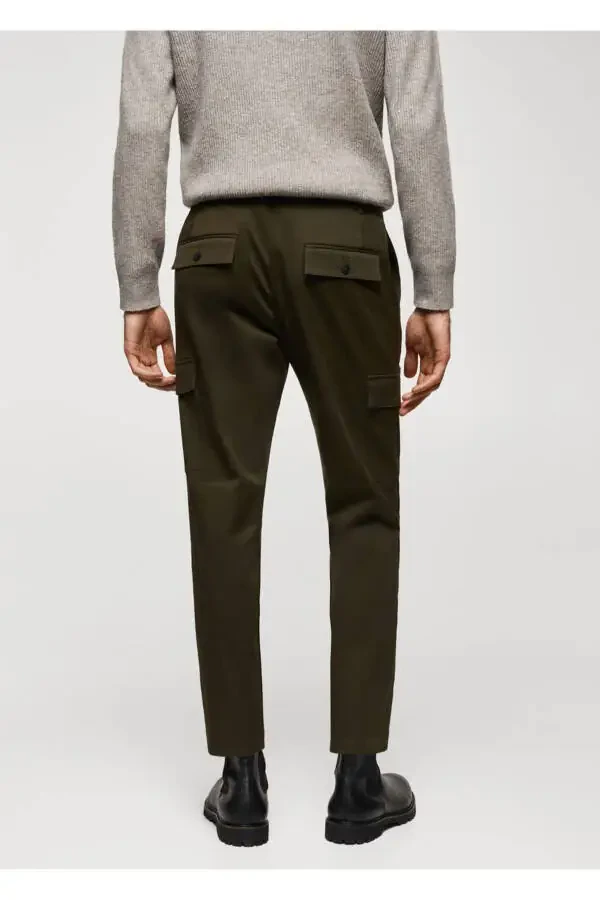 Slim Fit Cotton Cargo Pants - 4