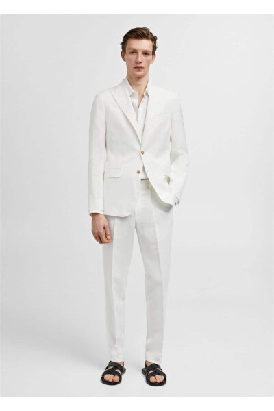 Slim Fit Cotton Linen Blazer Jacket - MANGO MAN (1)