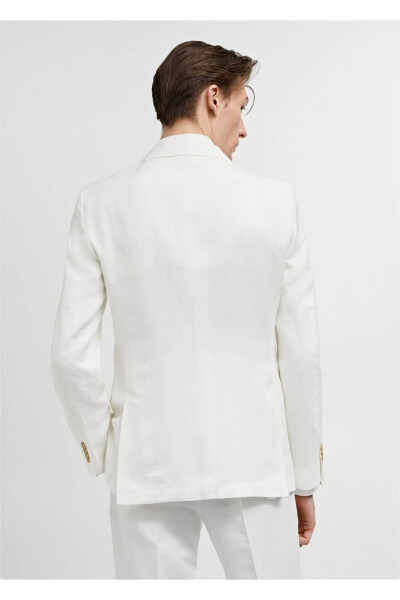 Slim Fit Cotton Linen Blazer Jacket - 4