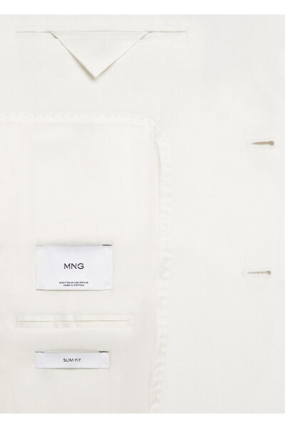 Slim Fit Cotton Linen Blazer Jacket - 6