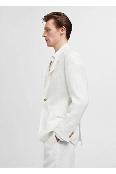 Slim Fit Cotton Linen Blazer Jacket - 8