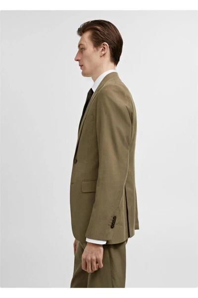 Slim Fit Cotton Linen Blend Blazer Jacket - 6