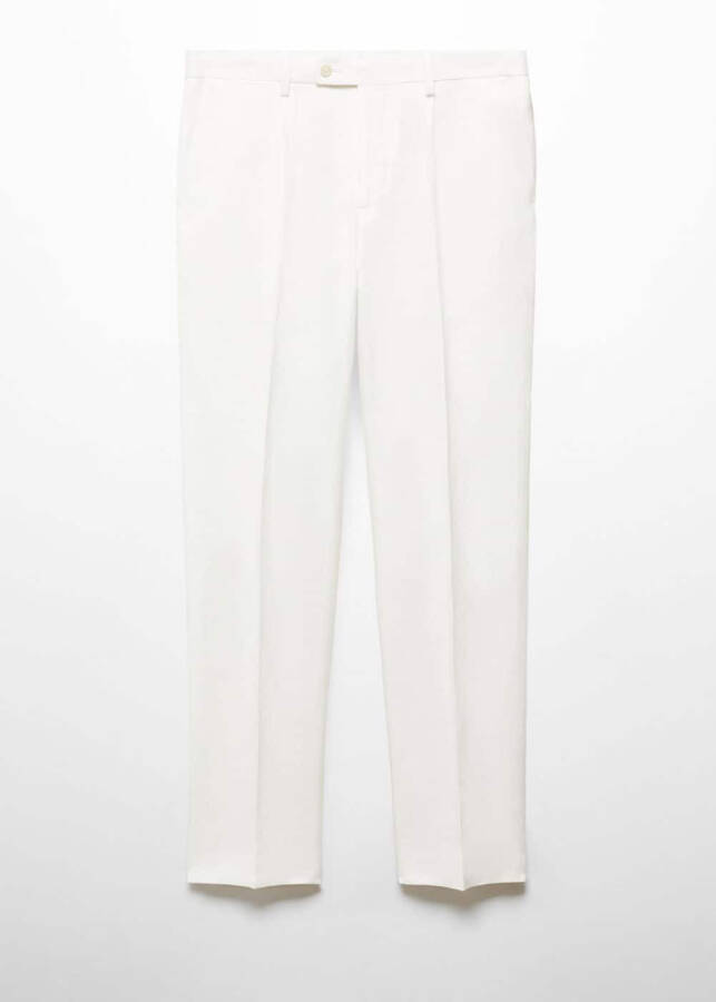 Slim fit cotton linen trousers - 22