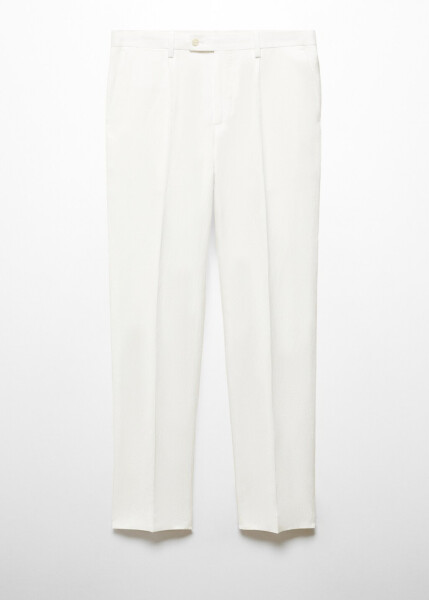 Slim fit cotton linen trousers - 13