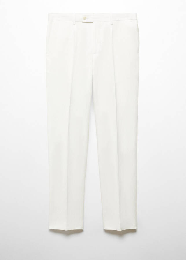 Slim fit cotton linen trousers - 13