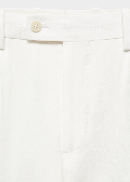 Slim fit cotton linen trousers - 6