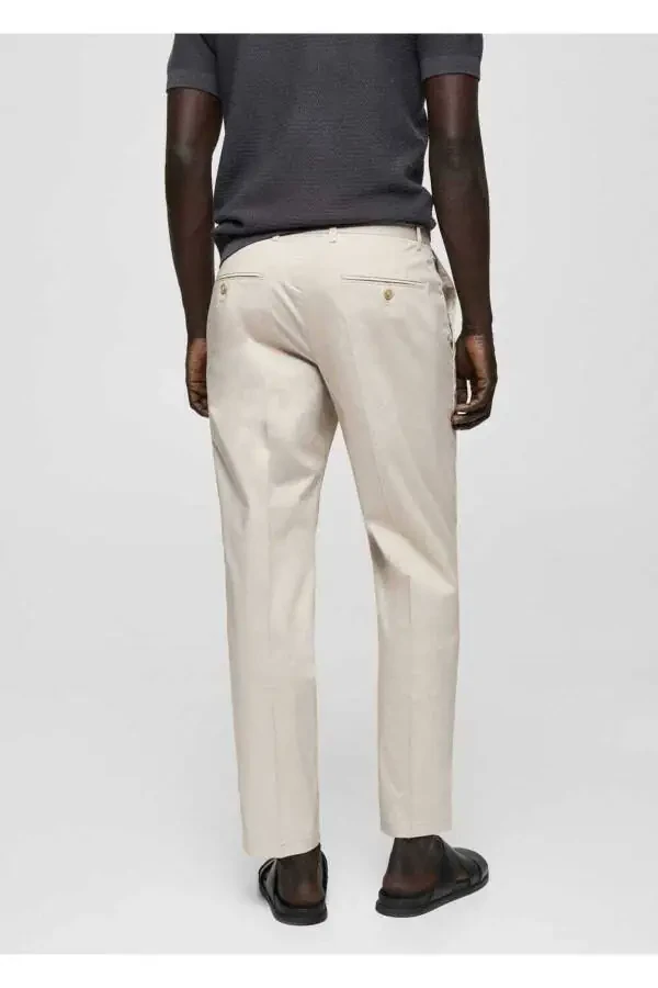 Slim-fit cotton pants with belt - 4