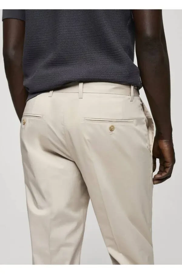 Slim-fit cotton pants with belt - 7