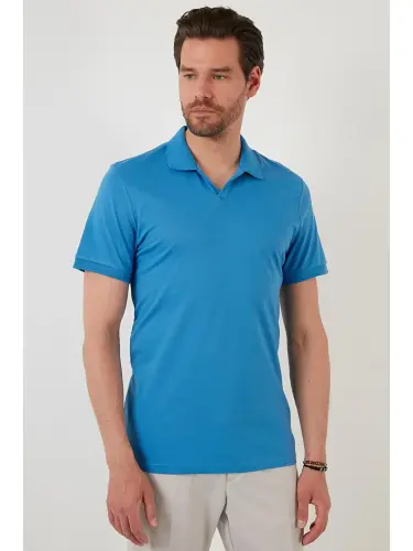 Slim Fit Cotton Polo Shirt 5902141-Blue - 7