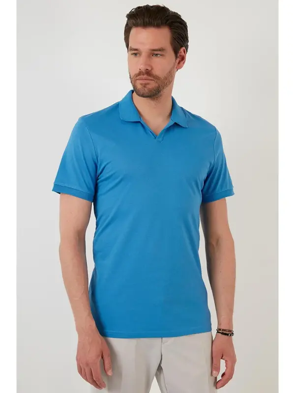 Slim Fit Cotton Polo Shirt 5902141-Blue - 7