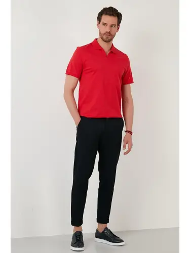 Slim Fit Cotton Polo Shirt 5902141-Red - 4