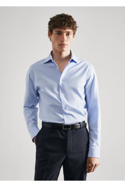 Slim Fit Cotton Poplin Shirt - MANGO MAN