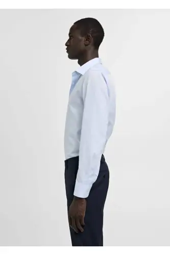 Slim Fit Cotton Poplin Shirt - Sky Blue - 7