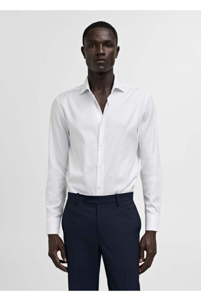 Slim fit cotton shirt - MANGO MAN