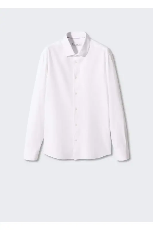 Slim Fit Cotton Shirt-White - 3