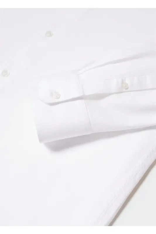 Slim Fit Cotton Shirt-White - 6