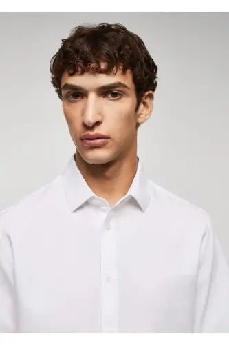 Slim Fit Cotton Shirt-White - 7