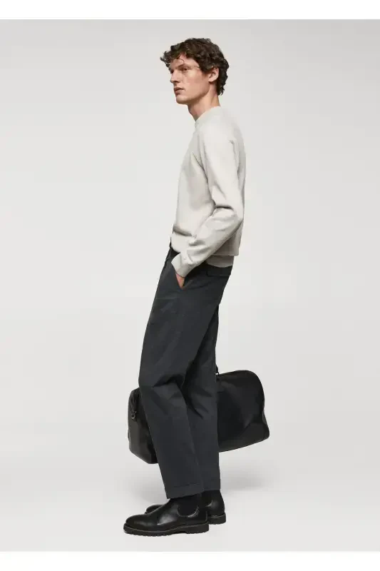 Slim Fit Cotton Trousers - 4