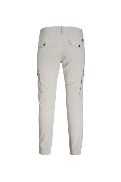 Slim fit cream men's cargo pants - 5