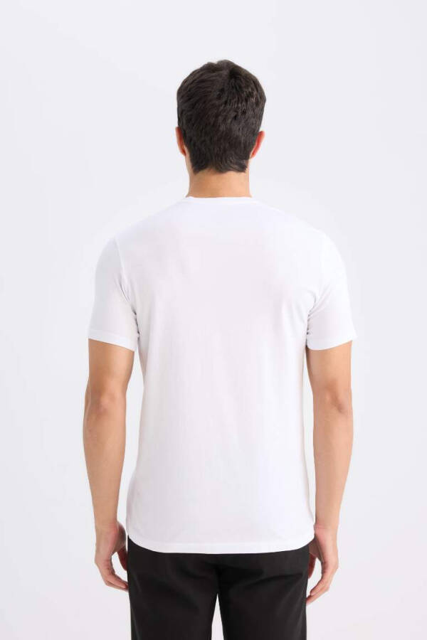 Slim Fit Crew Neck Premium Quality Basic Short Sleeve Cotton T-Shirt White - 6