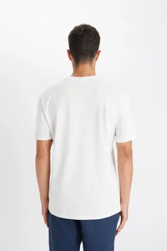 Slim Fit Crew Neck Premium Quality Basic Short Sleeve Cotton T-Shirt White - 4