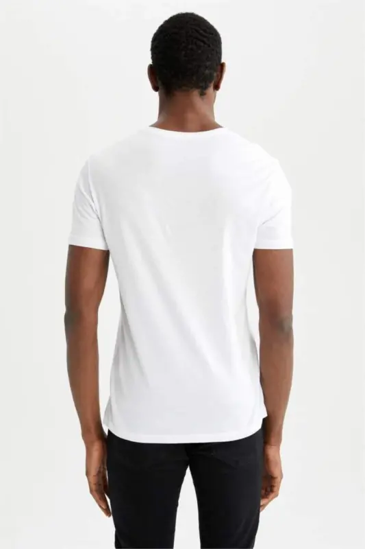 Slim Fit Crew Neck Premium Quality Basic T-Shirt White - 5