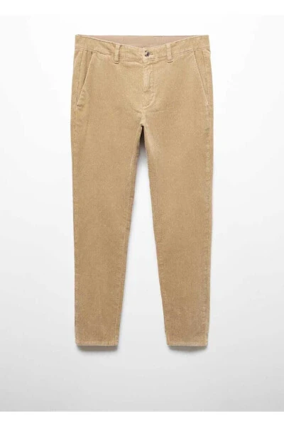 Slim Fit Cropped Velvet Pants with Fringing - 3