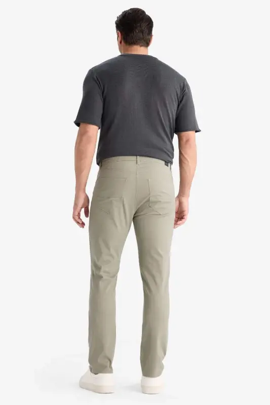 Slim Fit Dar Kesim Dar Paça Cepli Pantolon-Açık Haki - 7