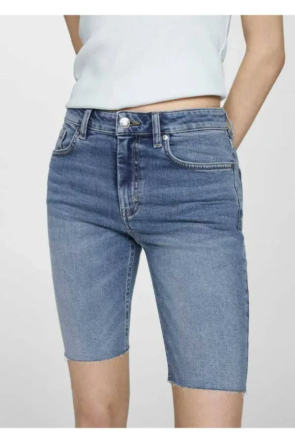 Slim fit denim bermuda shorts - 1