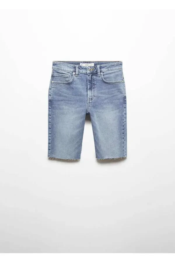 Slim fit denim bermuda shorts - 3