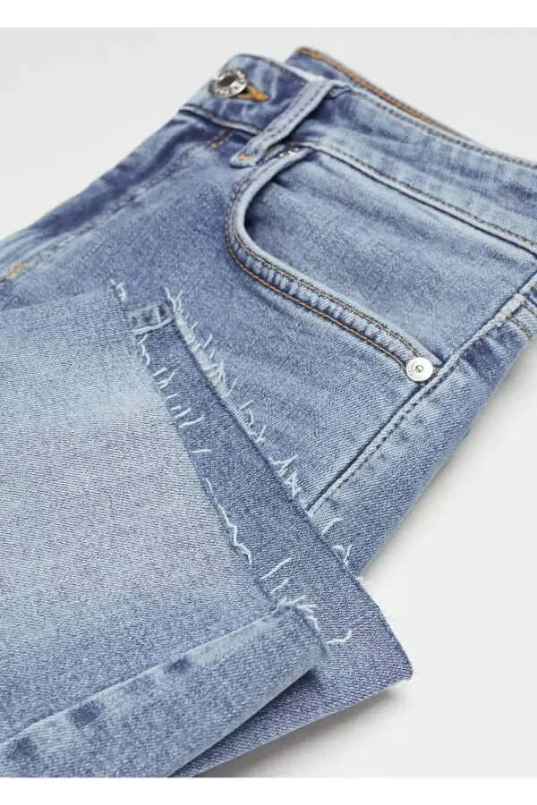 Slim fit denim bermuda shorts - 6