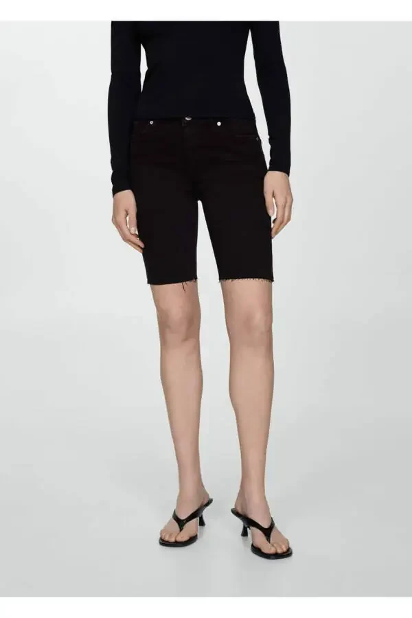 Slim fit denim bermuda shorts - 1