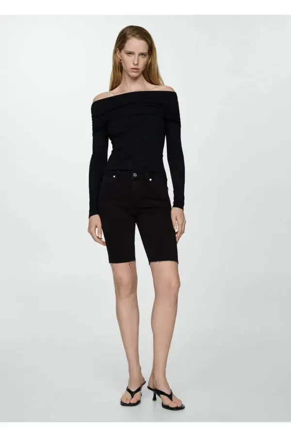 Slim fit denim bermuda shorts - 2