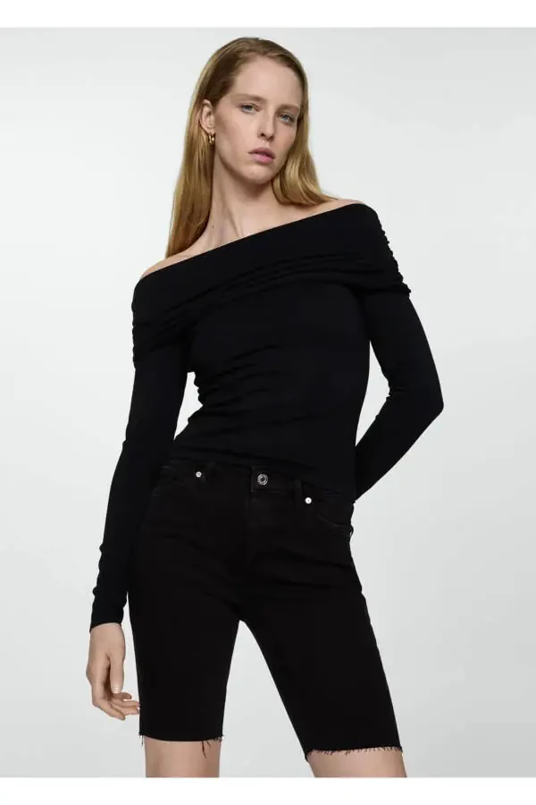 Slim fit denim bermuda shorts - 5