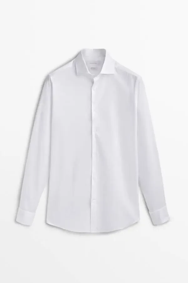 Slim fit, double cuff, ribbed shirt - 4