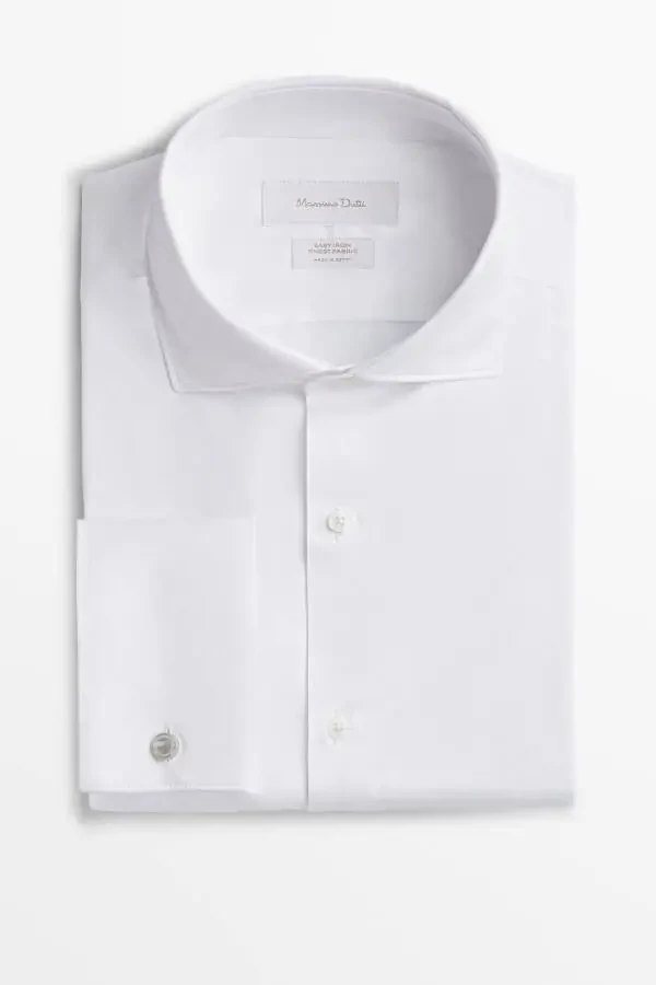 Slim fit, double cuff, ribbed shirt - 8