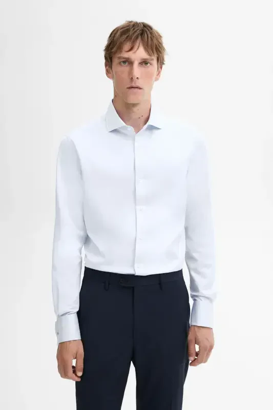 Slim Fit Double Cuffed Ribbed Shirt - 1