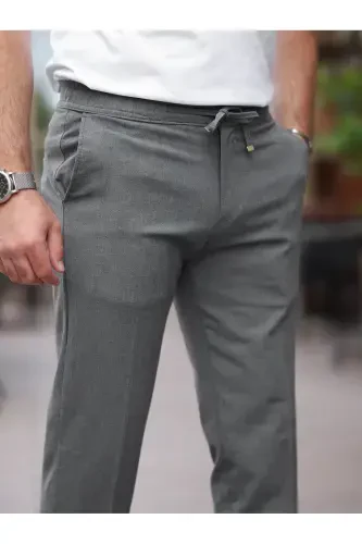 Slim Fit эластичные брюки-джоггеры - средне-серый - 2