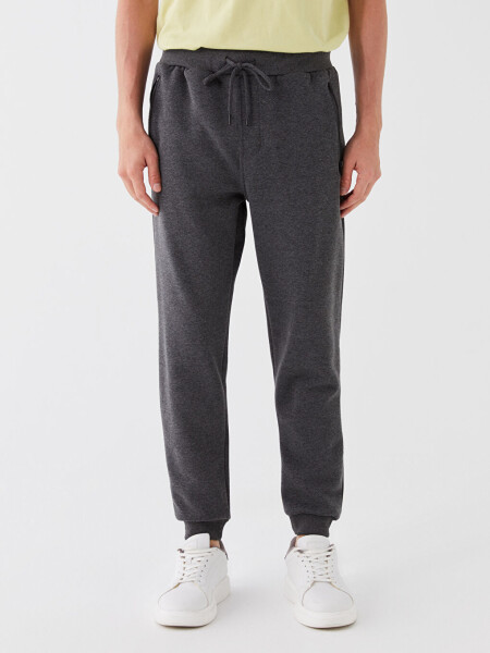 Antrasit Slim Fit Erkek Kalın Jogger Eşofman Altı-Antrasit - 3