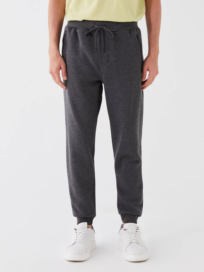 Antrasit Slim Fit Erkek Kalın Jogger Eşofman Altı-Antrasit - 3