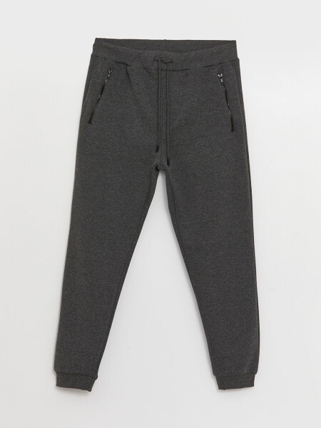 Antrasit Slim Fit Erkek Kalın Jogger Eşofman Altı-Antrasit - 6